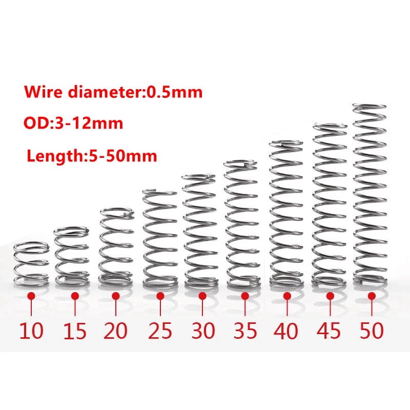 Компрессионная пружина из нержавеющей стали диаметр проволоки 0 5 мм 304 дюйма