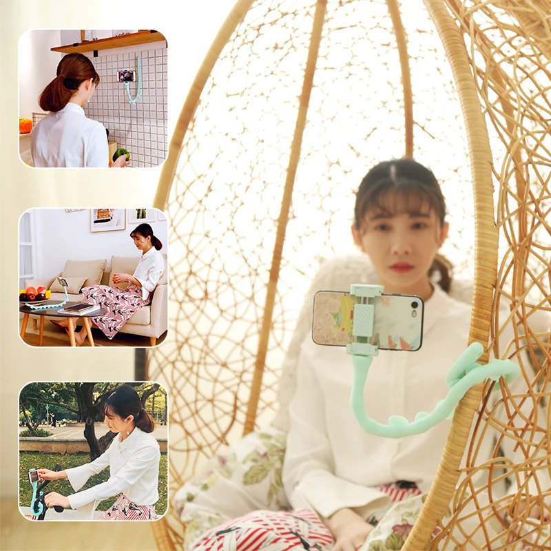 new cute caterpillar lazy bracket mobile phone desktop bicycle car holder worm flexible suction cup stand home wall live support free global shipping