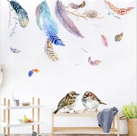 hot floating feather birds nest wall sticker childrens room sofa background wall activity room wall decor added warmth