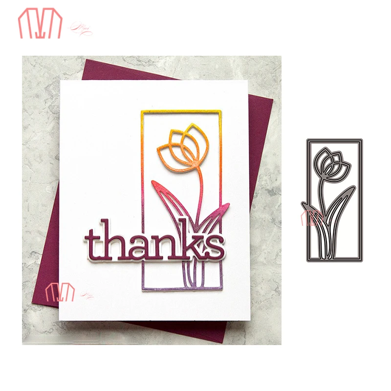 Mai тюльпан рамка металлические штампы трафареты для сделай сам Скрапбукинг