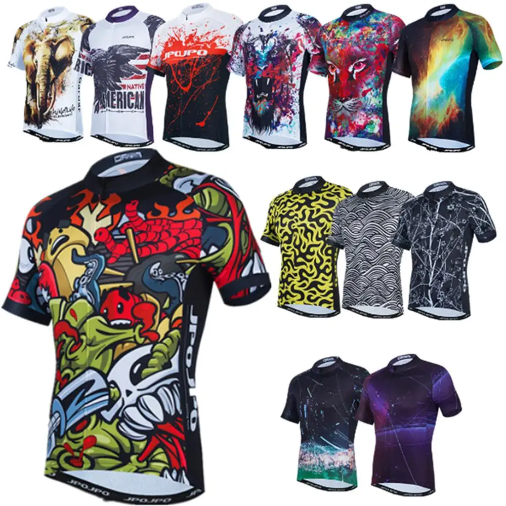 

Cycling Jersey Mens MTB Full Zipper Tops Short Sleeve Shirt Quick-dry Breathable Team Racing Sport Bicycle Bike Cycle Clothing