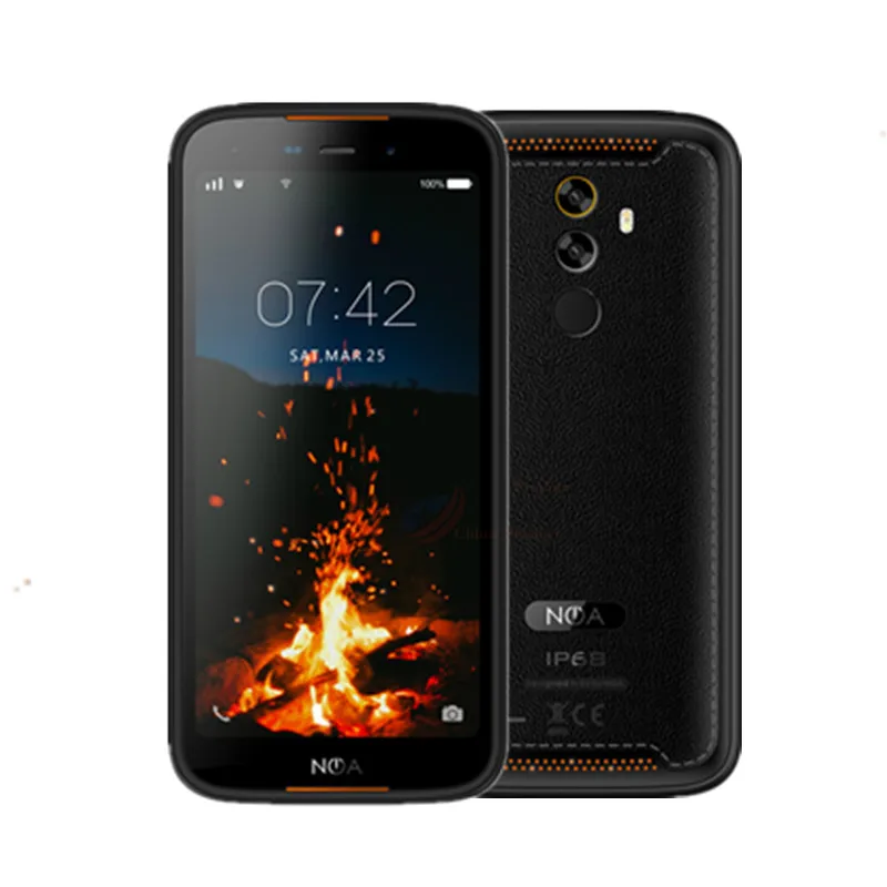 Черный IP68 Смартфон Android 9,0 3GB 16GB 4500mAh 5,5 ''мобильный телефон 16MP 1080P отпечаток пальца стекло NFC OTG большой мобильный телефон - Цвет: Черный