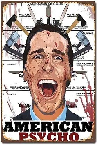 

Metal Sign Psycho Tin Signs Art Iron Painting 8x12 Inch