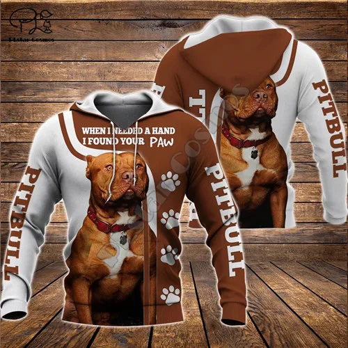 Hoodies Мужской унисекс pitbull Ограниченная серия 3d принт собаки на молнии толстовка с длинным рукавом Толстовка Куртка пуловер спортивный костюм - Цвет: Hoodies
