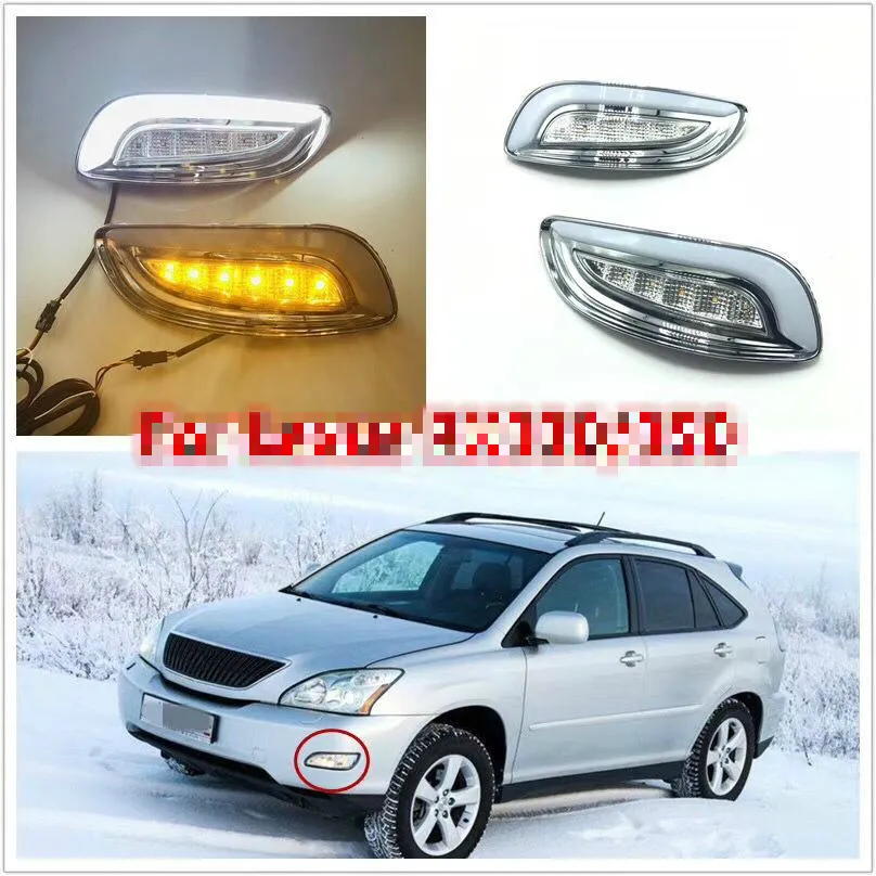 1set LED daytime running lights for car accessories 2003~2009year Lexus RX350 RX330 front fog lamp drl bumper light
