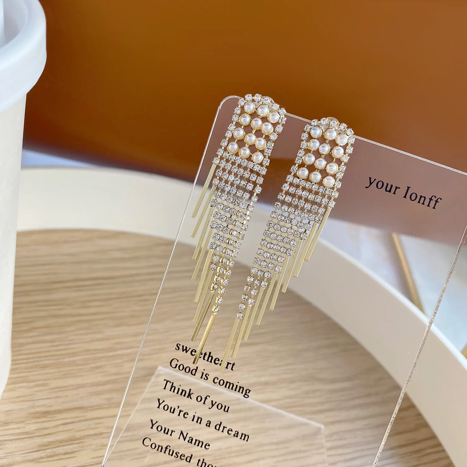 

Long Tassel 14k Gold Plated Stud Earrings for Women Trend Fashion Jewelry Korean Earrings 2021