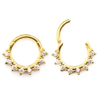 zircon earrings piercing nose ring septum clicker segment cartilage helix daith hoop body jewelry 316l surgical steel