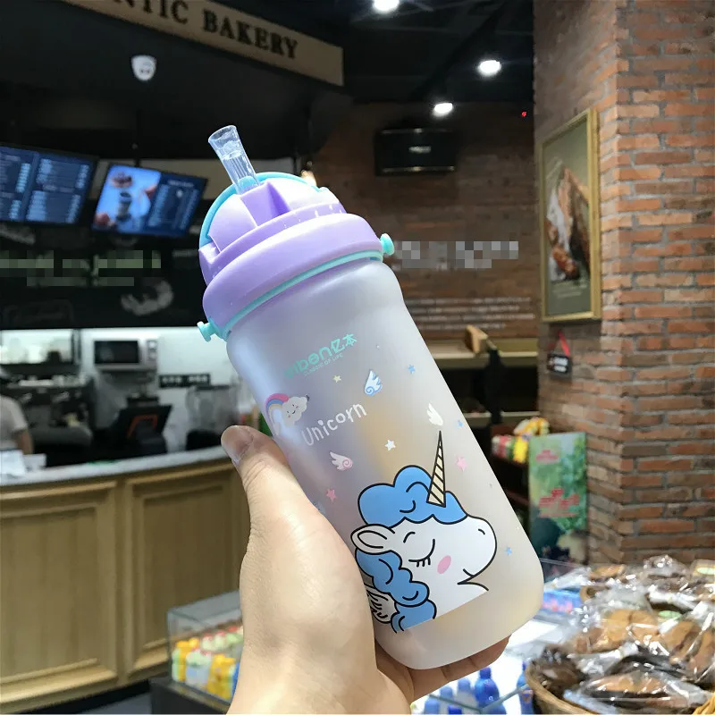 Милая мультяшная детская бутылка для воды с единорогом из ПП пластика без БФА