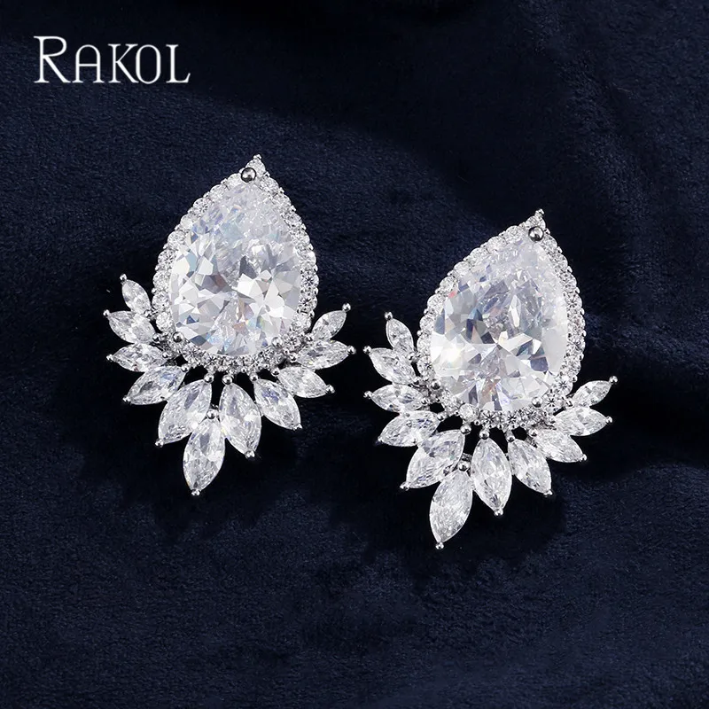 RAKOL Роскошный белый золотого цвета Блестящий Каплевидная форма кубический