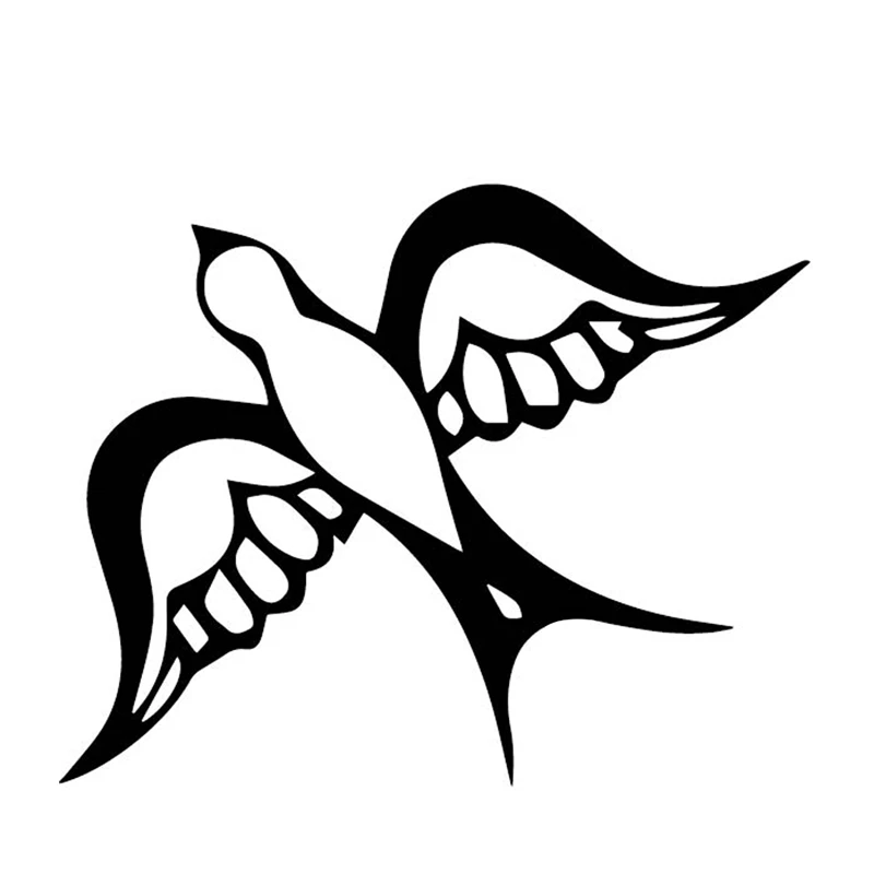 

16,6 см * 13,3 см Ласточка Летающая с крыльями декоративный узор виниловая наклейка автомобильная дверь Автомобильная наклейка