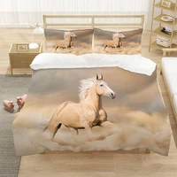 yellow horse white 3d luxury bedding set animal scenery duvet cover sets home textile king queen double single size dropship