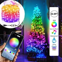 Умная светодиодная гирлянда с дистанционным управлением через приложение и Bluetooth, s-образный светильник для рождественской елки, улицы, ком...