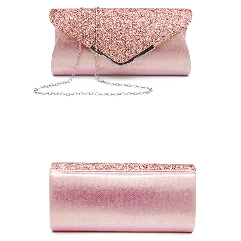 

Women Clutch Glitter Sequins Evening Party Handbag Portable Black Gold Silver Pink Wedding Clutch Purse Envelope Clutch