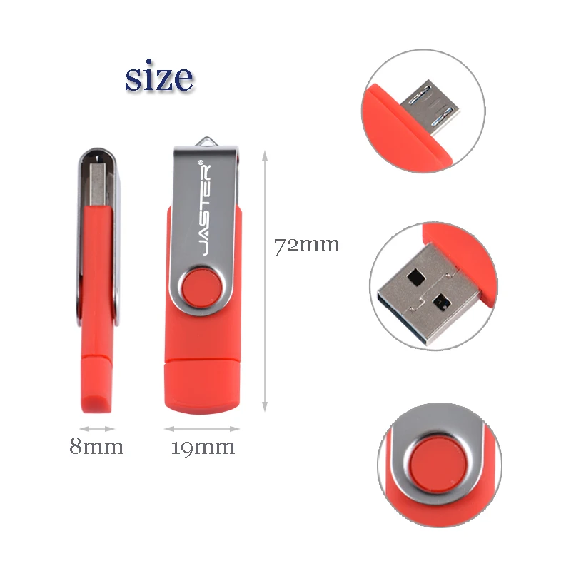 JASTER USB 2 0 Смартфон Android OTG флэш-накопитель Pen Drive для Android/ПК карта памяти 4 ГБ 8 16 32 64 128
