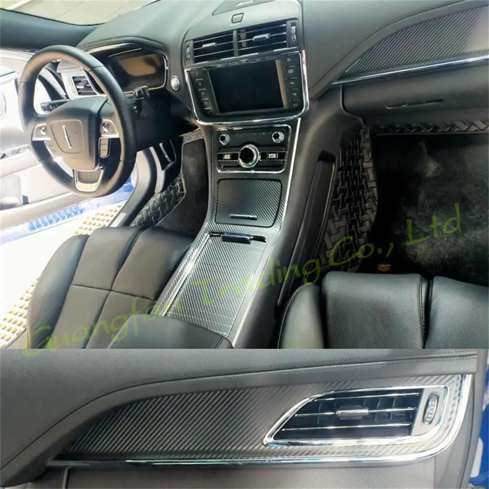 

For Lincoln Continental Car-Styling 3D/5D Carbon Fiber Car Interior Center Console Color Molding Sticker Decals Accessories