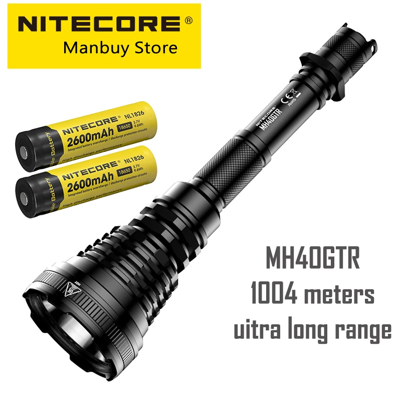 Скидка 2021 Nitecore MH40GTR 2x1865 0 аккумулятор 1200 люмен дальняя Прямая зарядка зонд поиск тактический охотничий фонарик супер яркий