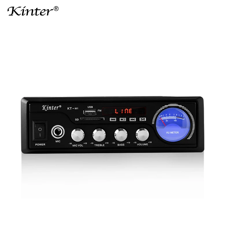 Kinter M1 MP3 bluetooth усилитель аудио 2 канала tda7266 с sd usb ввод FM Радио мощность vu метр