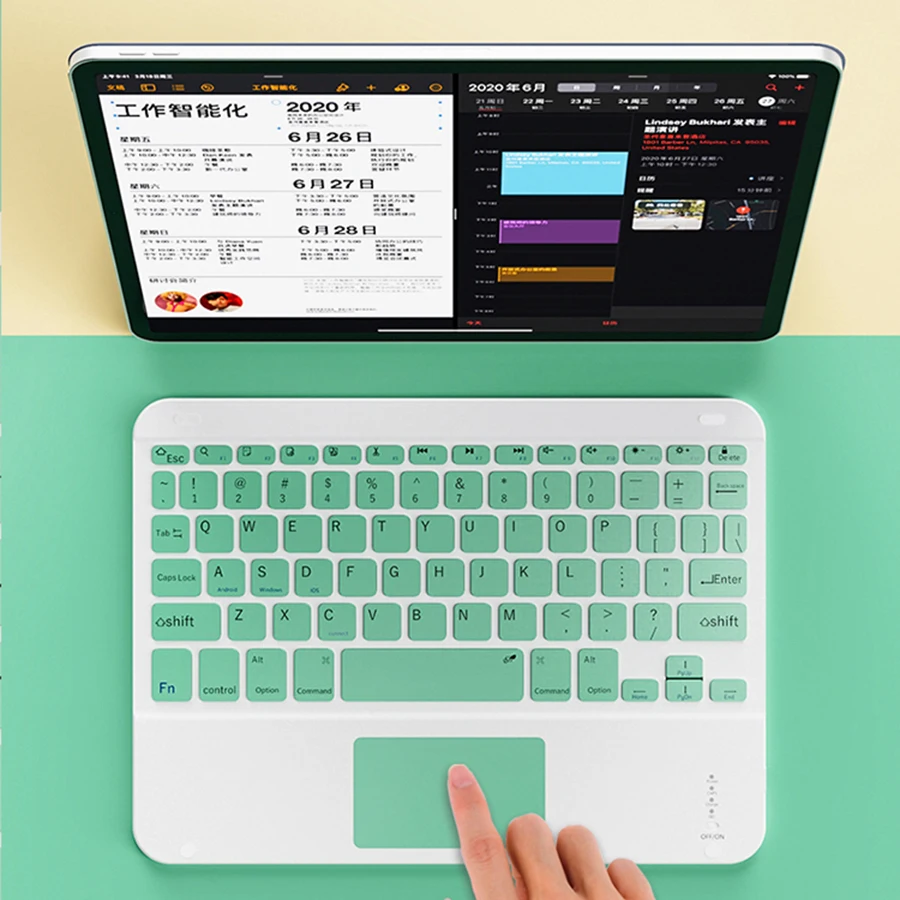 Bluetooth-совместимая клавиатура для iPad с сенсорной панелью 10-дюймовая планшета Air4 3 2