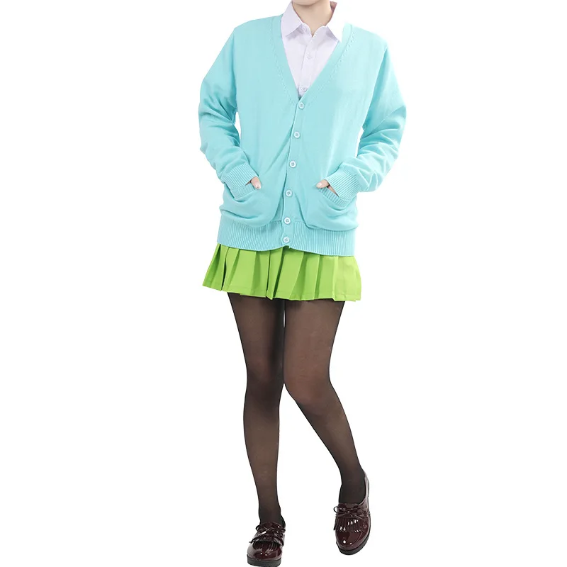 

Anime The Quintessential Quintuplets Nakano Miku Cosplay Coat Knitted Sweater School Uniform Nakano Ichika Cosplay Costumes