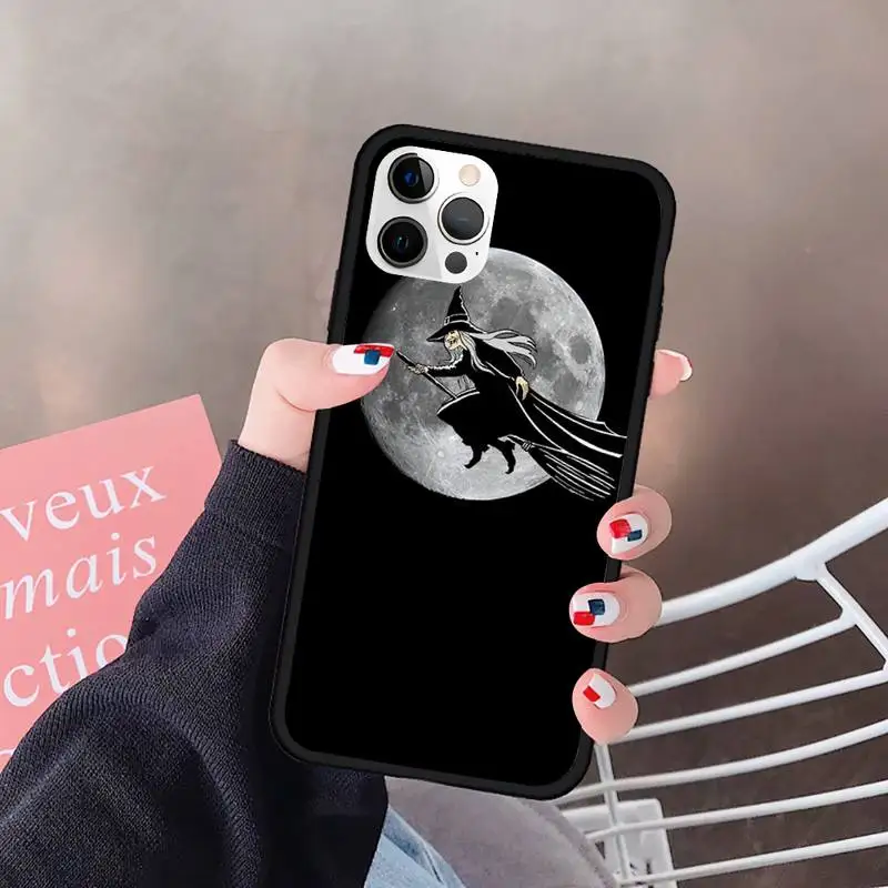 

Witch Girl Cat Phone Case For Iphone 5 5S SE 6 6s 7 8 plus X Xr XS 11 12 Mini Pro Max Cover Fundas Coque