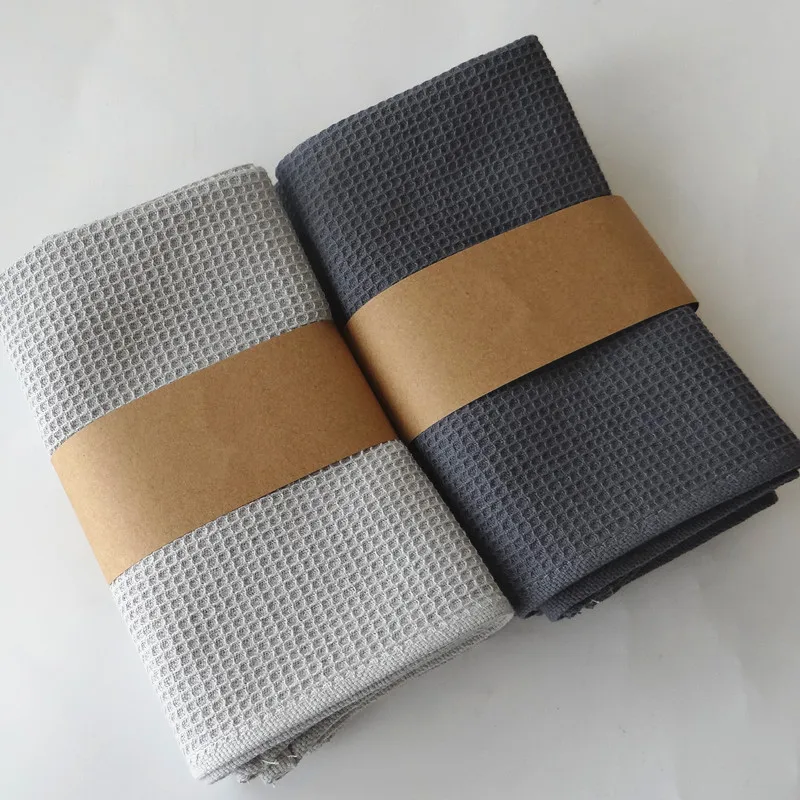 6 шт. хлопковое вафельное чайное полотенце в клетку скатерть салфетка домашние