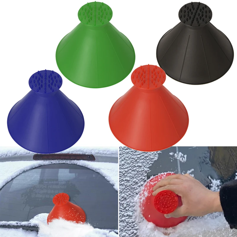 

скребок для стекла авто Ice Scraper Car Winter Windshield Snow Ice Remover Deicer Auto Cone Shaped Funnel Window Cleaning Tools