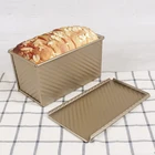 Прямоугольная сковорода для хлеба из углеродистой стали, антипригарная сильфоновая крышка, коробка для тостов, портативная Универсальная форма для хлеба с крышкой, инструменты для выпечки
