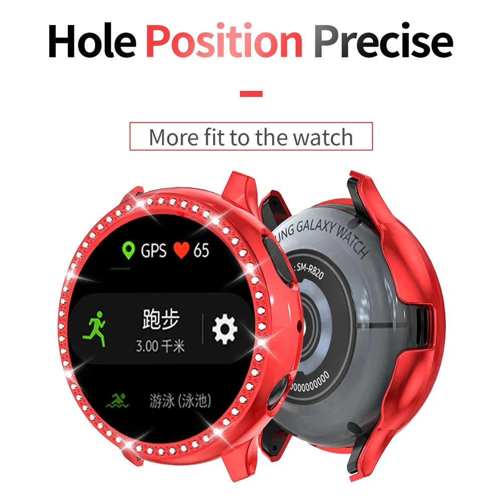 Модный бриллиантовый Тонкий чехол из поликарбоната для Samsung Galaxy Watch Active 2 40 мм 44