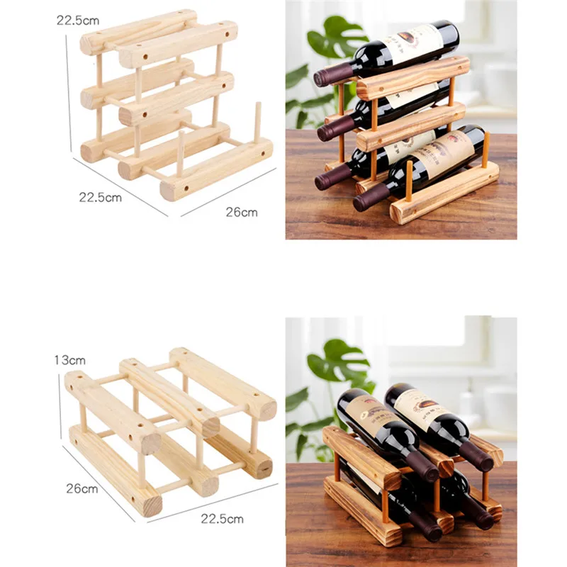 

Quality Wooden Wine Rack Decoration Portable Wine Rack Beverage Bottle Living Room Decorative Red Wine Display Storage Racks