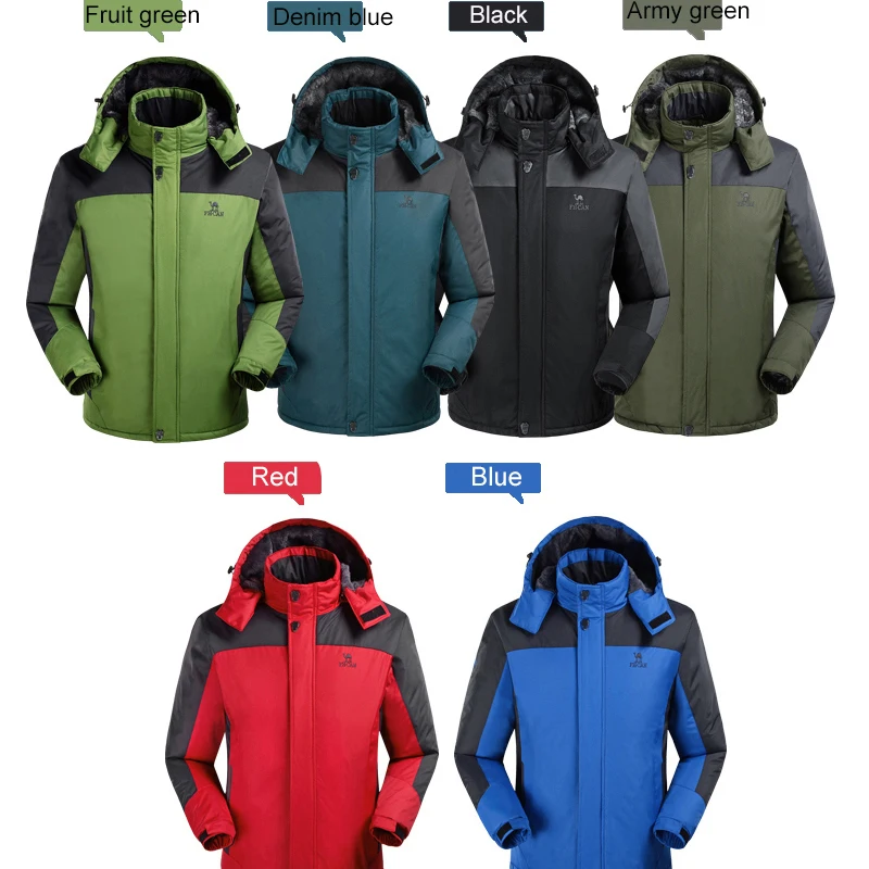 Winter Fleece Military Hiking Jackets Men Windproof Waterproof Outdoor Warm Rain Coat Male Hiking Camping Trekking Skiing Jacket
