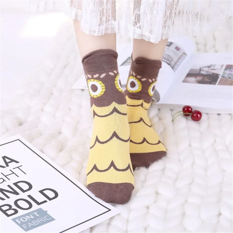 

Personality Owl Cartoon Creative Lady Funny Three-dimensional Tube Socks Girls Cotton Socks Trend