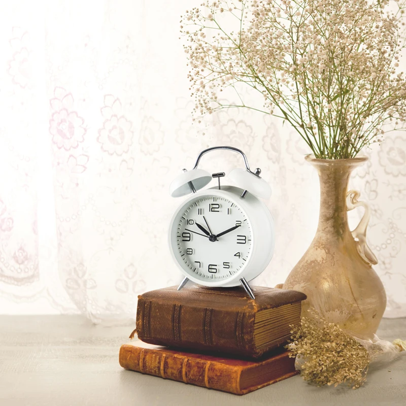 4 дюйма новая круглая двойной громкий звонок Будильник ночной Светильник