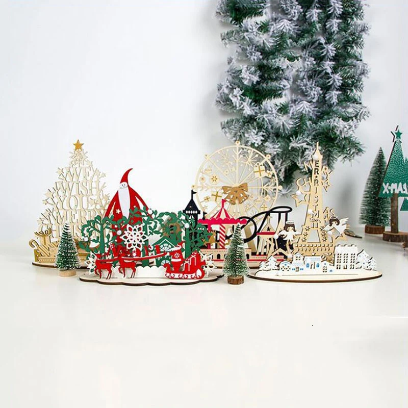 Новые рождественские украшения 2019 креативные деревянные расписные поделки