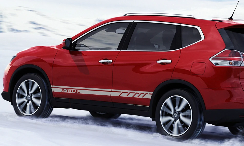 2 шт. автомобильные боковые полосы наклейки для NISSAN X-TRAIL DIY Автомобильная виниловая пленка Стайлинг наклейка украшение автомобиля Принадлежности для тюнинга