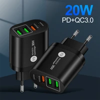 pd 4usb travel charger quick charge3 0 phone adapter euus fast charger for iphone12 huawei portable wall mobile phone chargers