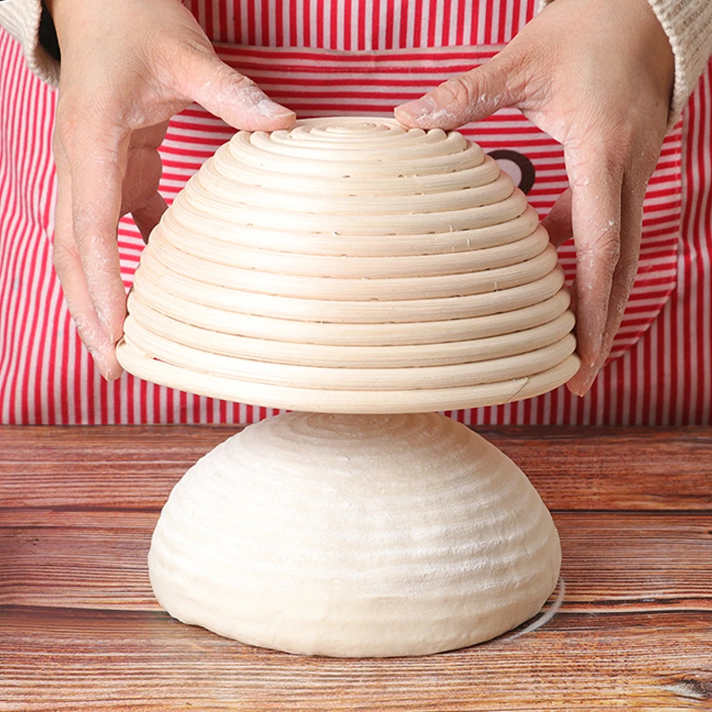 

22cm 8.5 inch Rattan Bread Proofing Basket Natural Round Rattan Wicker Dough Fermentation Sourdough Banneton Bread Basket