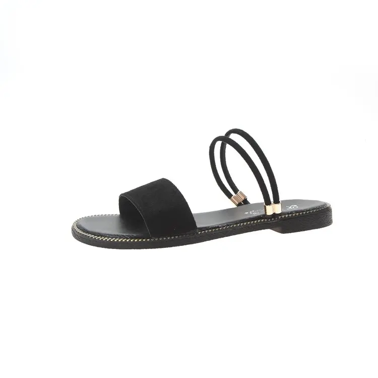 

Shoes Women Lady Slippers Casual Slides Pantofle Flock Low Soft Girl Luxury Flat 2021 Summer Rubber Fabric PU Rome Basic Scanda