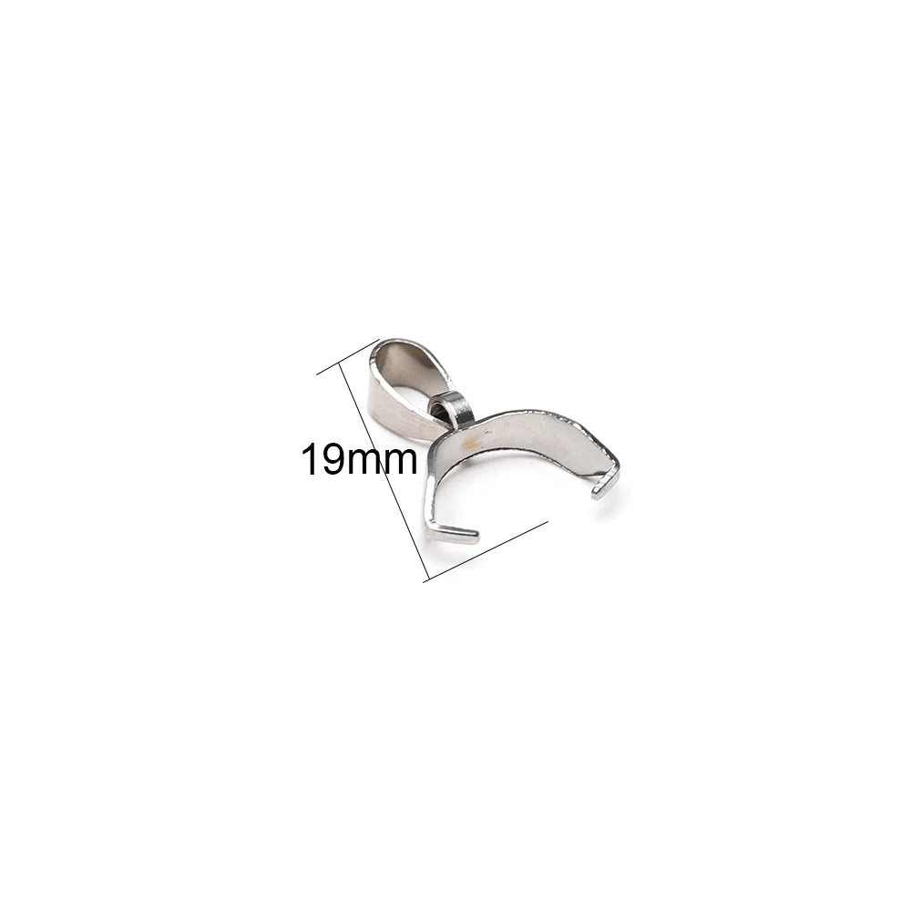 5x17mm Semitree 20 штук 3*15/5*17/7*19 мм 316L Нержавеющая сталь залог застежками Разъем серебряная подвеска-Бейл застежки на ожерелье для самостоятельного изготовления ювелирных украшений - Цвет: 5x17mm