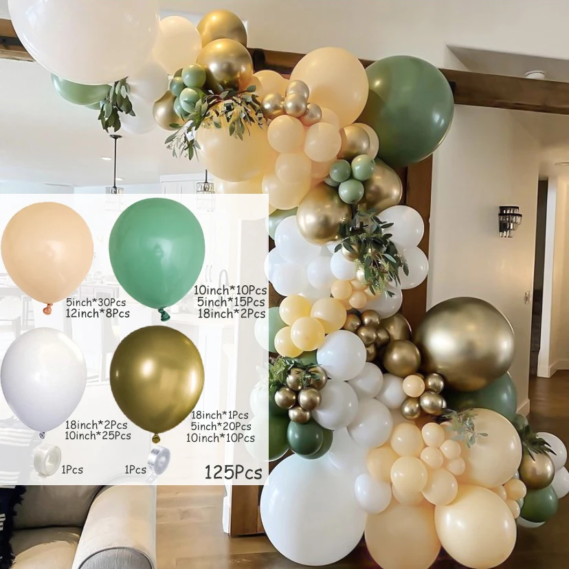 125 шт. Свадебная вечеринка воздушные шары гирлянда арочный комплект Ретро бобов