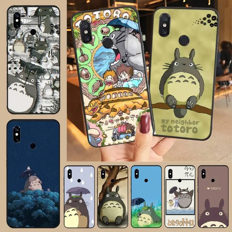 

Cute Anime Happy Totoro Phone Case For Xiaomi Redmi note 7 8 9 t max3 s 10 pro lite cover funda coque shell