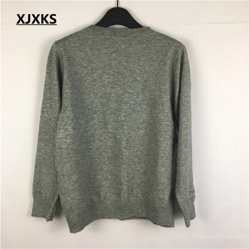 XJXKS New Fashion Women Sweater Emboridery Wool-blends Knitwear Jumper Knitted Sweaters And Pullovers | Женская одежда