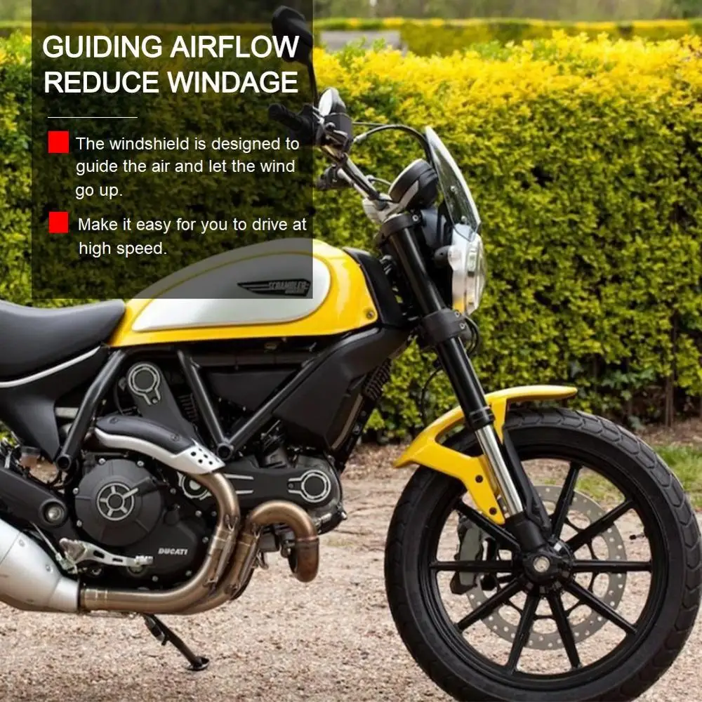 For Ducati Scrambler Deflector Windscreen Windshield Wind Shield Fly Screen 2015 2016 2017 2018 2019 2020 Motorcycle Accessories |
