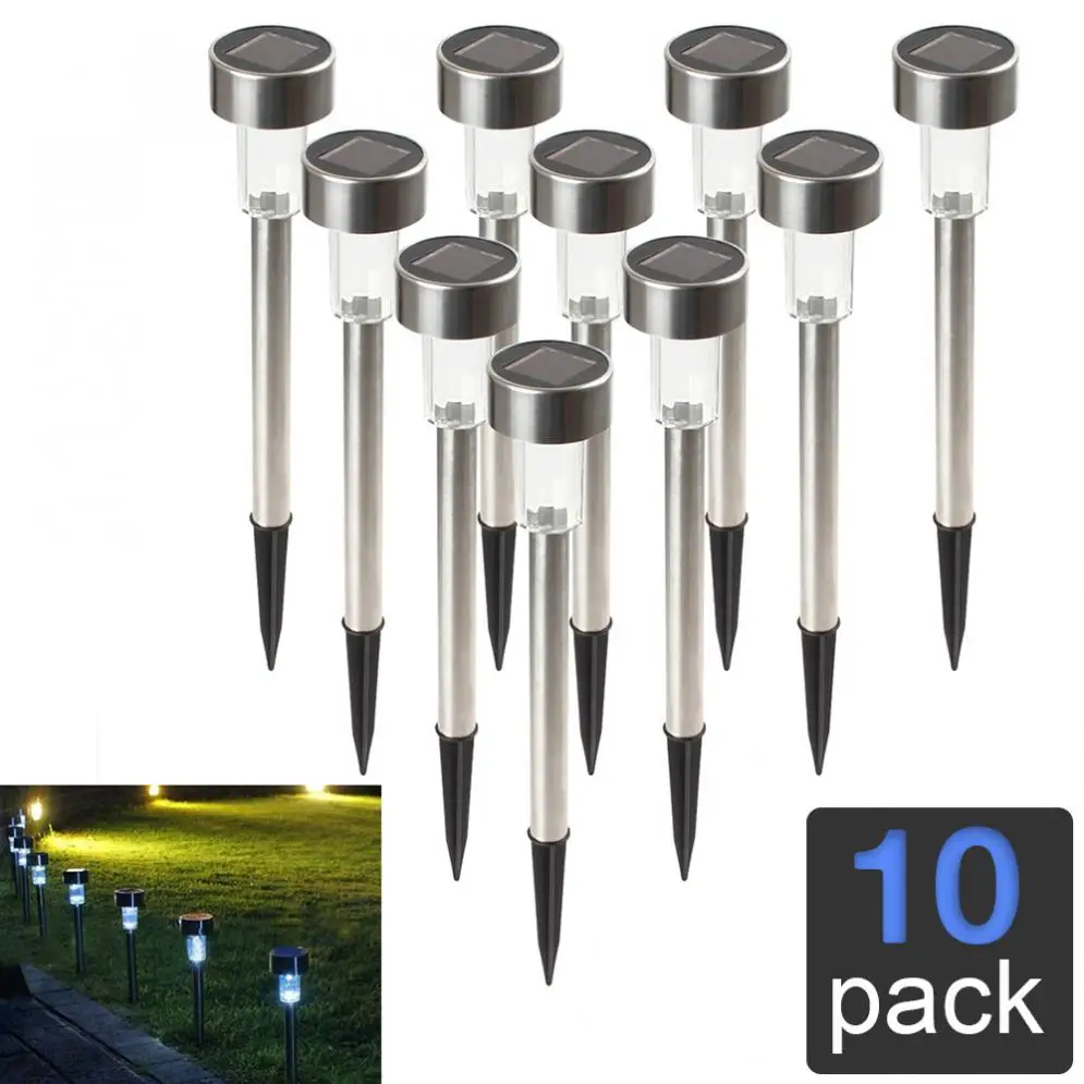 10 шт. открытый светодиодный солнечный светильник для украшения сада Путь