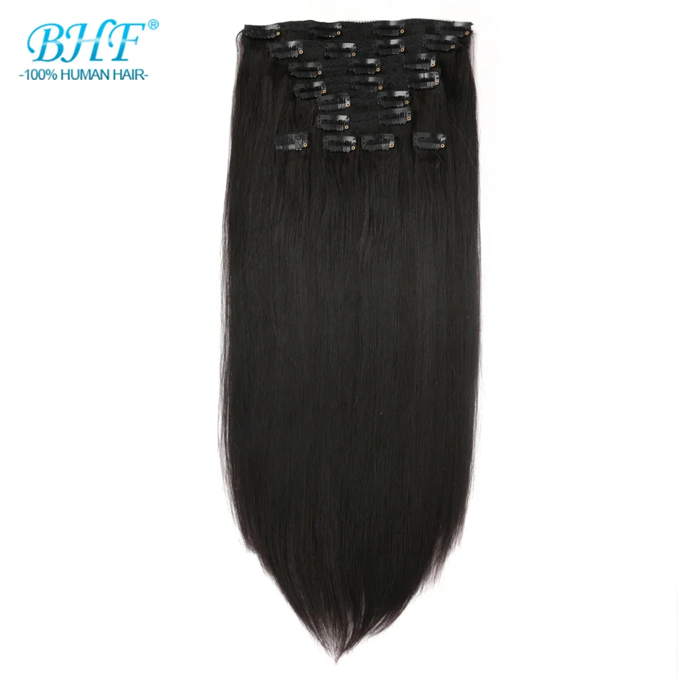 Волосы для наращивания BHF бразильские прямые натуральные волосы Remy 140 г|Цельный