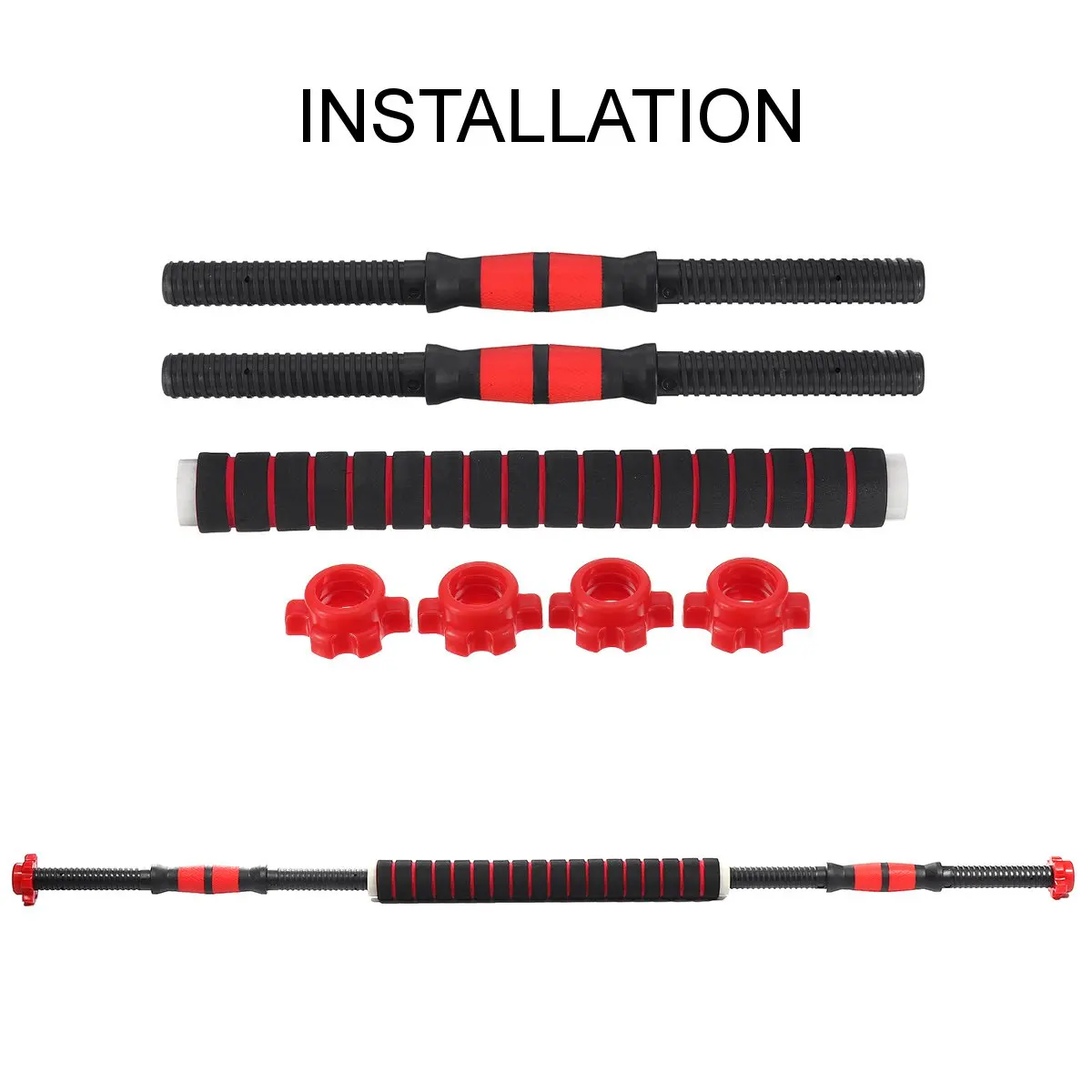 

40/50cm 1 Pair Dumbbell Bar Collars Weight Lifting Sport Home Gym Exercise Rod Dumbbell Bars Kit Fitness Equipment Sport Workout