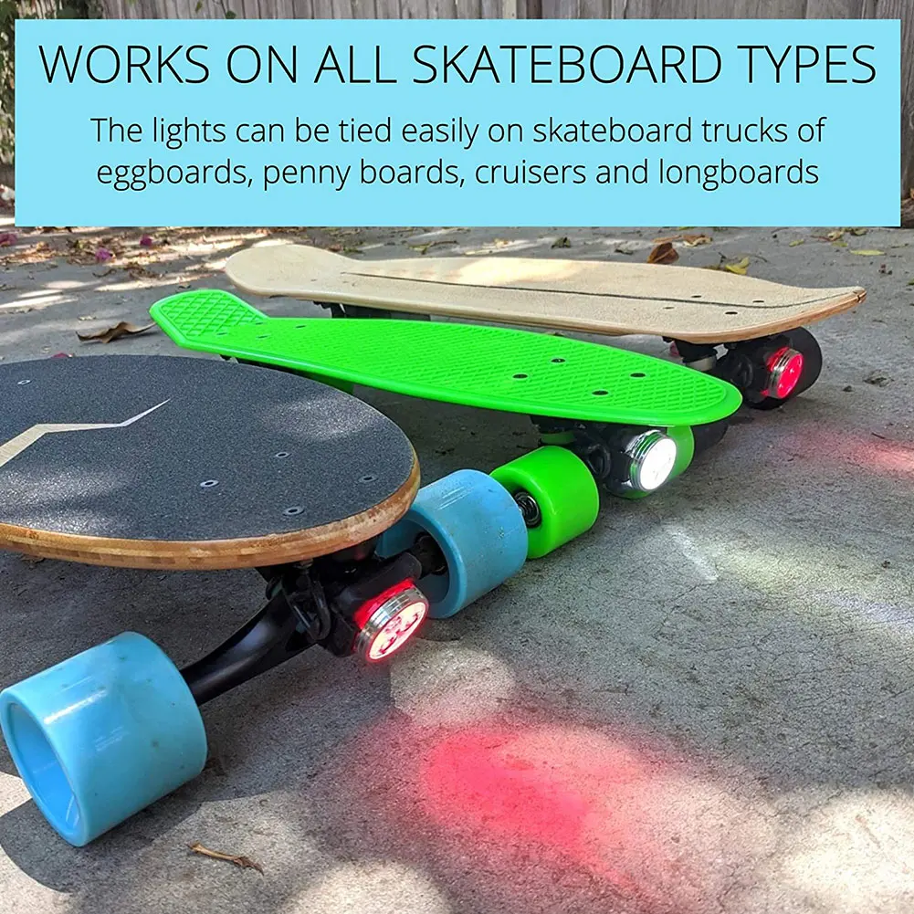 

Led Skateboard Lights Led Longboard Lights Front and Back USB Charging USB Cables and Strap Included ASD88
