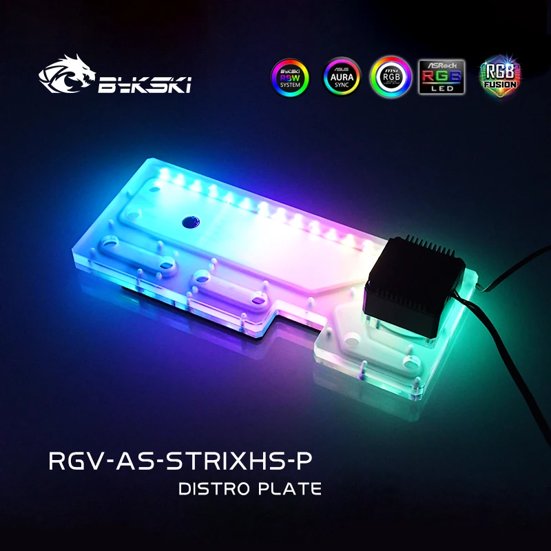 Billig BYKSKI Acryl Bord Wasser Kanal Lösung Verwenden Für ASUS ROG Strix Helio Computer Fall Für CPU Und GPU Block Kühlung/RGB Licht
