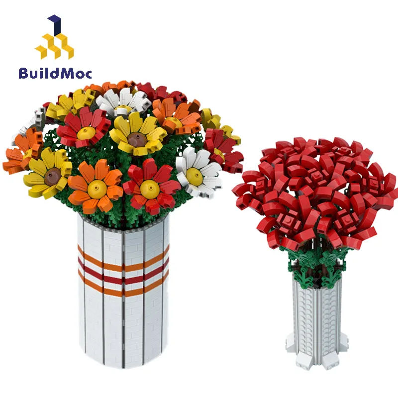 

Набор для сборки букета из блоков для девочек, с цветами