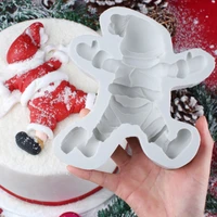 christmas santa cookie moulds fondant cakes decor tools silicone mold sugarcraft chocolate baking tools for cakes gumpaste form