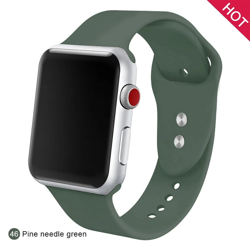 Мягкий силиконовый сменный спортивный ремешок для 38 мм Apple Watch Series1 2 3 4 5 42 мм ремешок для наручных браслетов для iWatch Sports Edition - Цвет ремешка: Pine needle green